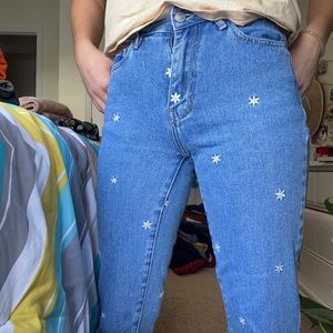 PacSun white daisy jeans